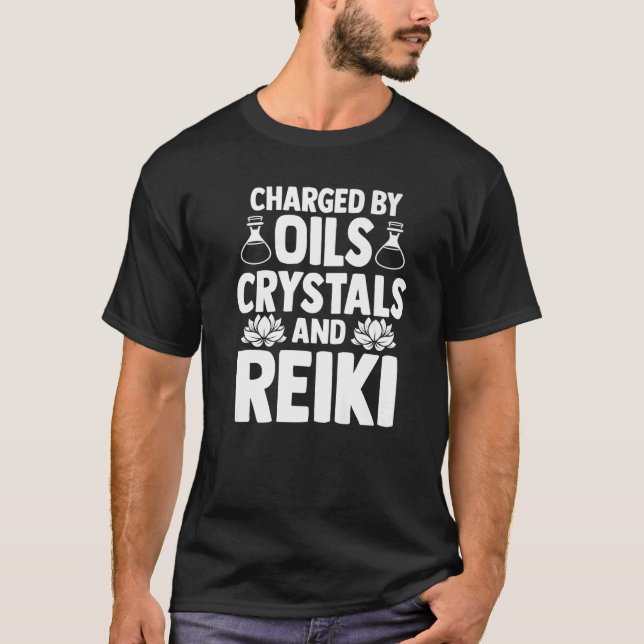 Andlig som laddas av oljekrystaler och råolja t shirt (Framsida)