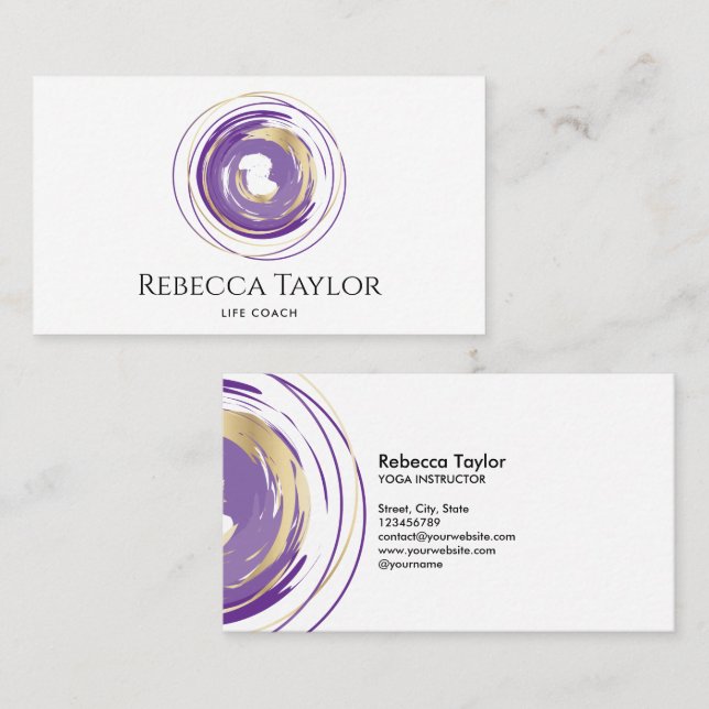 andlig spiral yoga pilar livbussar visitkort (Fram/baksida)
