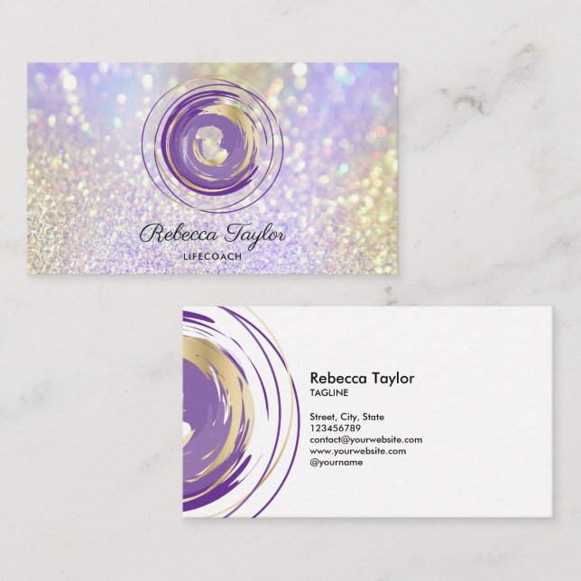 andlig spiral yoga trendig livbuss visitkort (Fram/baksida)