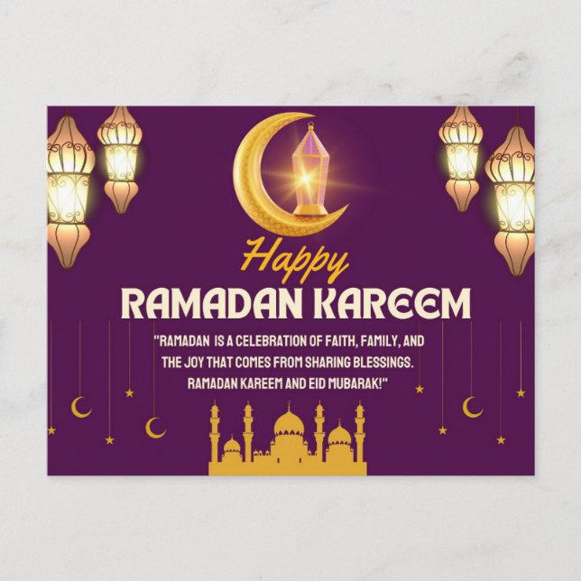 Andlig Splendor: Illuminate Ramadan Kareem Helg Vykort (Framsida)