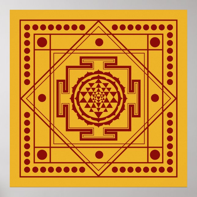 Andlig Sri Yantra Poster (Framsidan)