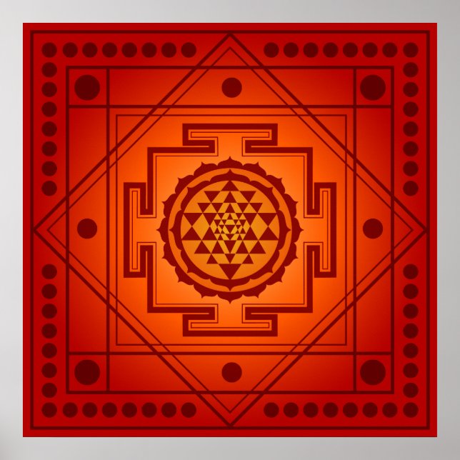 Andlig Sri Yantra Poster (Framsidan)