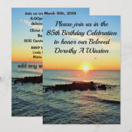 ANDLIG SUNRISE 85:E BIRTHDAY INVITATIONER INBJUDNINGAR