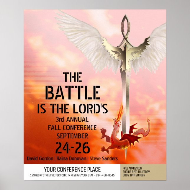 Andlig Sword & Dragon Poster (Framsidan)