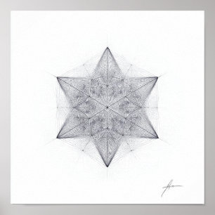 Andlig symmetri: Helig geometri Icosahedron Poster