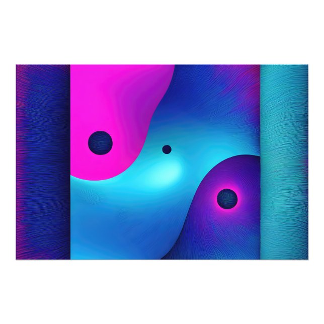 Andlig Symmetry: Bright Abstrakt Yin Yang Fototryck (Framsidan)