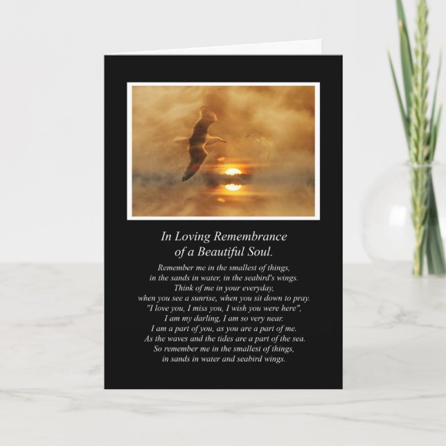 Andlig Sympati Dikt med hav och fåglar Kort (Framsida)