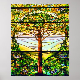 Andlig Tiffany Window Scenia Träd Ligcape Poster