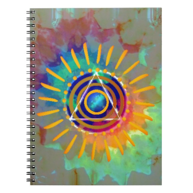 Andlig Tyedye Anteckningsbok Med Spiral (Framsidan)