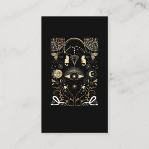 Andlig vid Måne Astrology Sol Stars Cat Visitkort