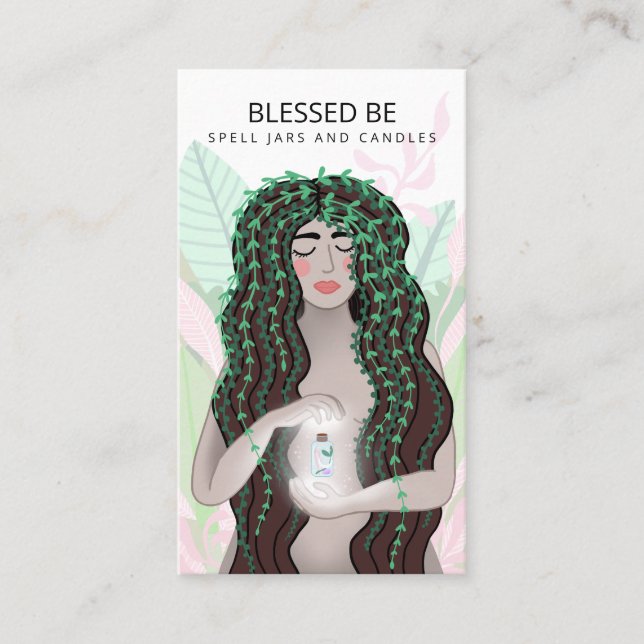 Andlig Woman Illustration Visitkort (Framsida)