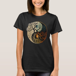 Andlig Yin Yang Buddhist Livets träd T Shirt