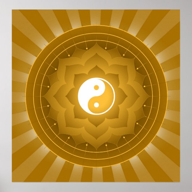 Andlig Yin Yang på Lotus Background Poster (Framsidan)