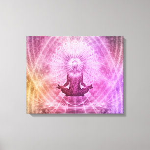 Andlig Yoga Meditation Zen Colorful Canvastryck