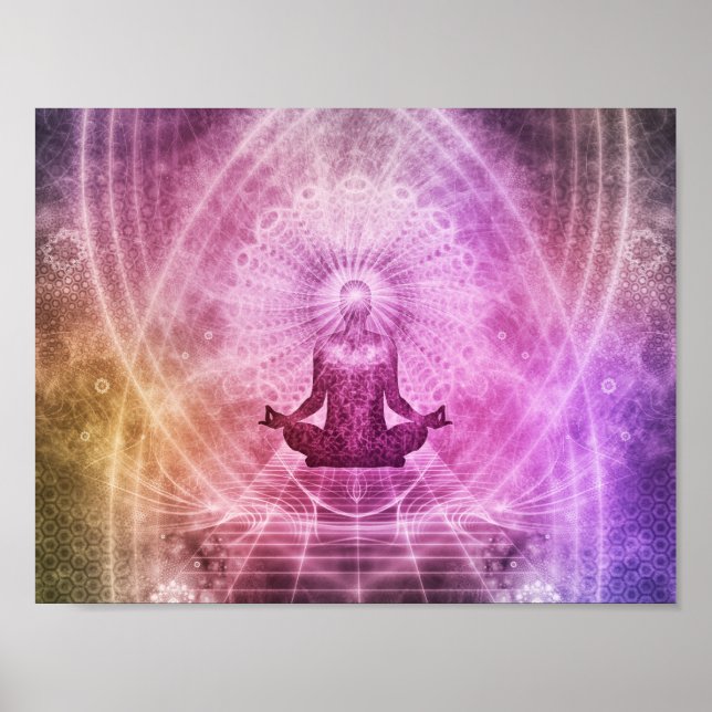 Andlig Yoga Meditation Zen Colorful Poster (Framsidan)