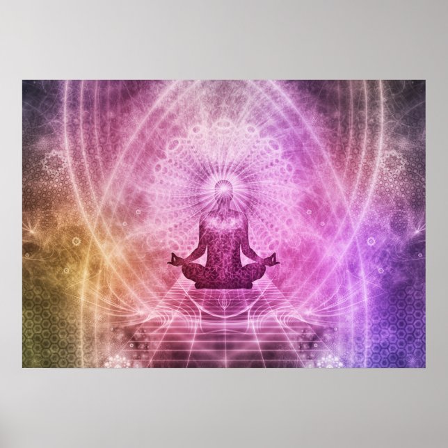 Andlig Yoga Meditation Zen Colorful Poster (Framsidan)