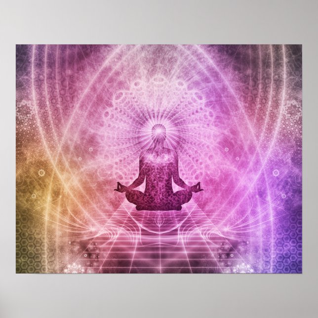 Andlig Yoga Meditation Zen Colorful Poster (Framsidan)