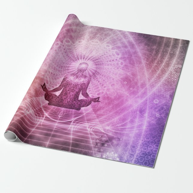 Andlig Yoga Meditation Zen Colorful Presentpapper (Utrullad)