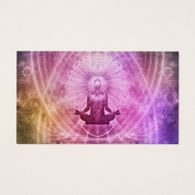 Andlig Yoga Meditation Zen Colorful Visitkort (Framsidan)
