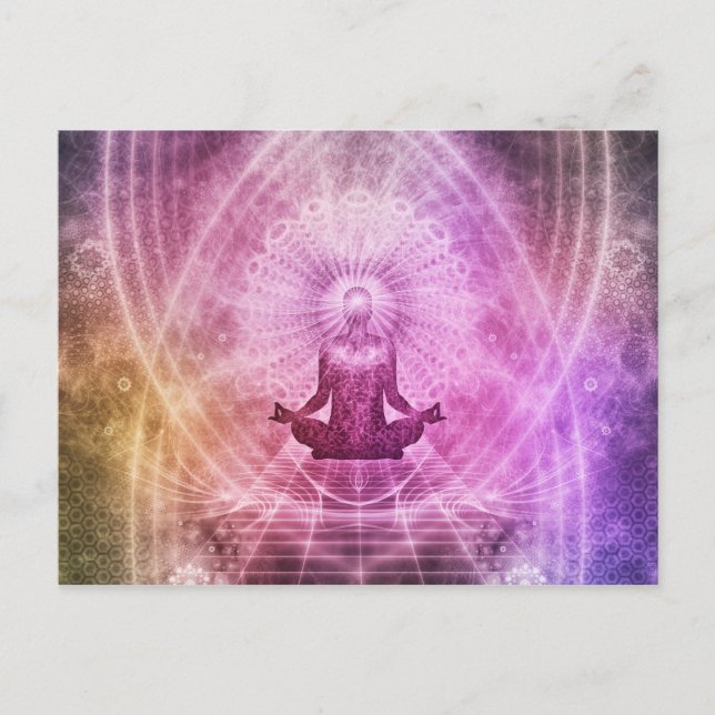 Andlig Yoga Meditation Zen Colorful Vykort (Framsida)