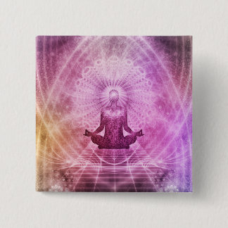 Andlig Yoga Meditation Zen Färgrik Knapp