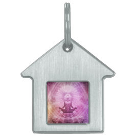 Andlig Yoga Meditation Zen Färgrik Namnbricka Husdjur