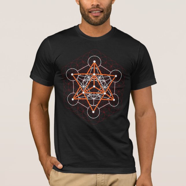 Andlig Yoga Metatron Cube Helig Geometry T Shirt (Framsida)
