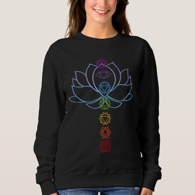 Andlig Zen Lotus Flower Chakras Aligned Yoga T Shirt (Framsida)