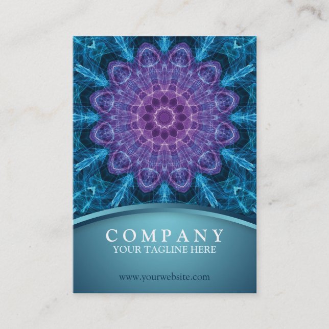 Andliga lilor blommar, havet av blått - knubbig visitkort (Framsida)