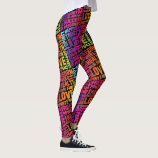 Andliga ord / Affirmationer färgade + din bakgrund Leggings