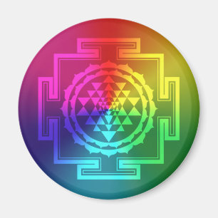 Andliga Sri Yantra - regnbåge Magnet