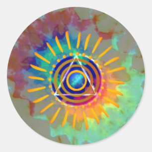 Andliga Tyedye Runt Klistermärke