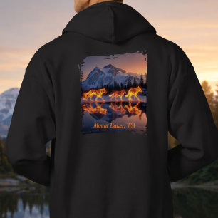 Andliga vargar bergslandskap hoodie