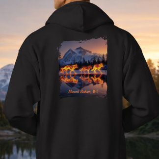 Andliga vargar bergslandskap hoodie
