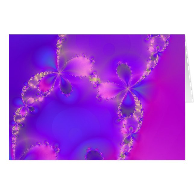 Andligt purpurfärgat fractalskort hälsningskort (Framsidan Horizontal)