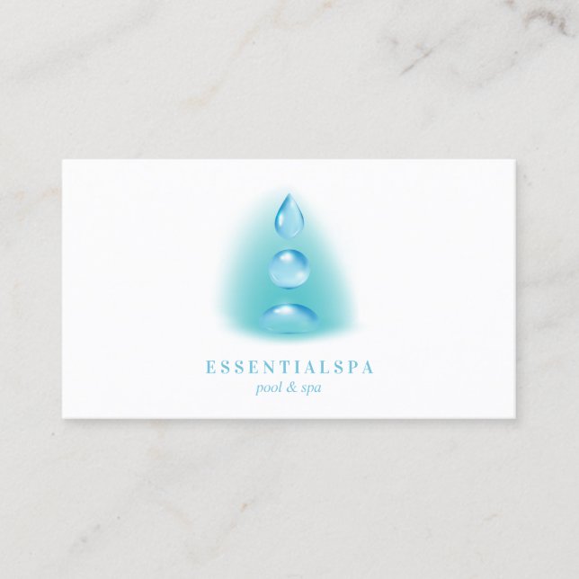 Andligt Vatten droppar reiki yoga zen Visitkort (Framsida)