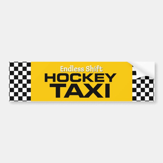 Ändlös förskjutningshockeytaxi bildekal (Framsidan)