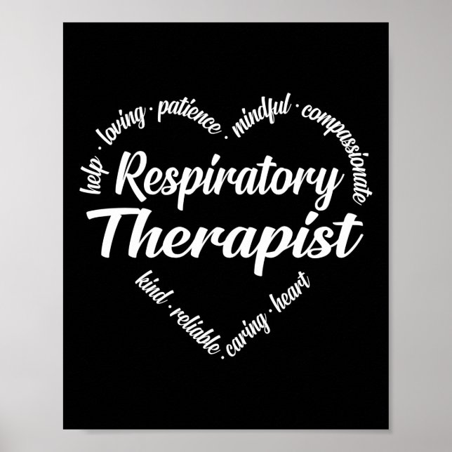 Andningsbehandling Heart Ord Cloud Poster (Framsidan)