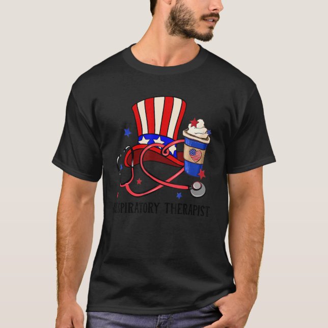 Andningsläkare Usa Kopp onkel Sam Hat Stetho T Shirt (Framsida)