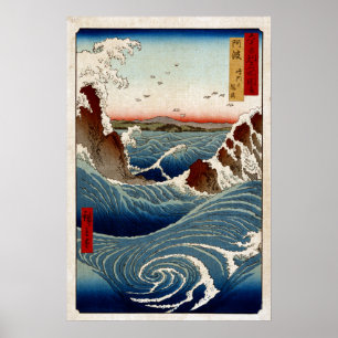 Andō Hiroshige Naruto Whirlpool, provinsen Awa Poster
