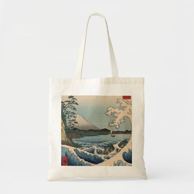 Ando Hiroshige - Satta-havet i provinsen Suruga Tygkasse (Framsidan)