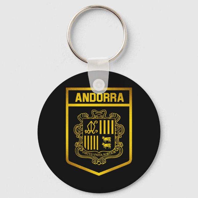 Andorra Emblem Nyckelring (Framsida)