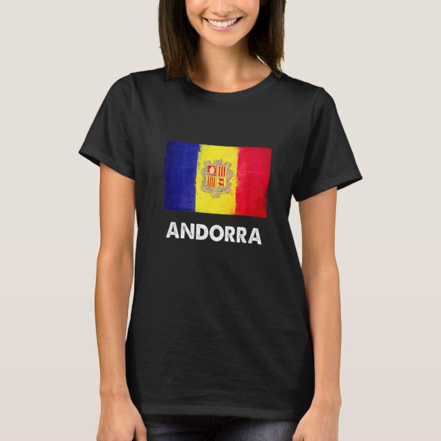 Andorra Flag  Andorran  1 T Shirt (Framsida)