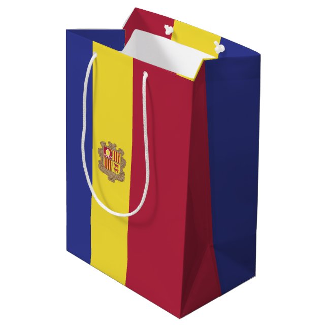 Andorra flagga (Baksidan Vinklad)