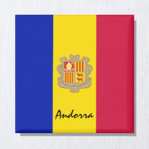 Andorra flagga & Andorra helgdag/sportfantaster Magnet