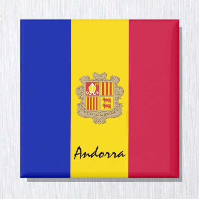 Andorra flagga & Andorra helgdag/sportfantaster Magnet (Skapare uppladdad)