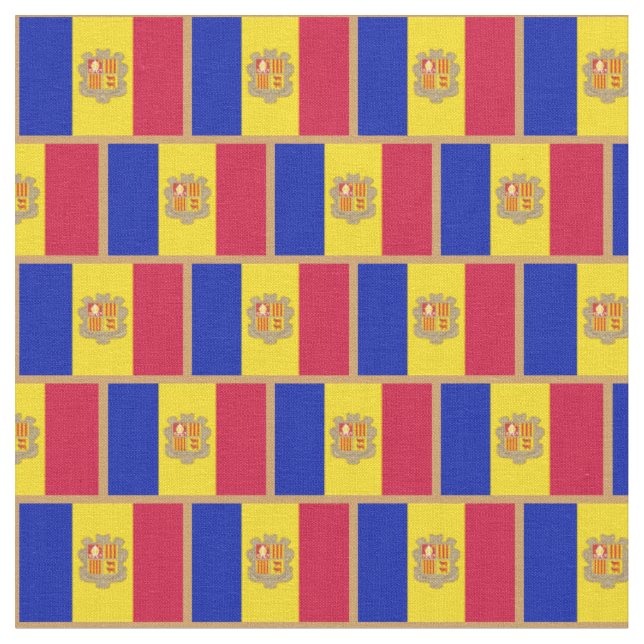 Andorra Flagga & Andorra mode Fabric/Sport Tyg (Närbild)