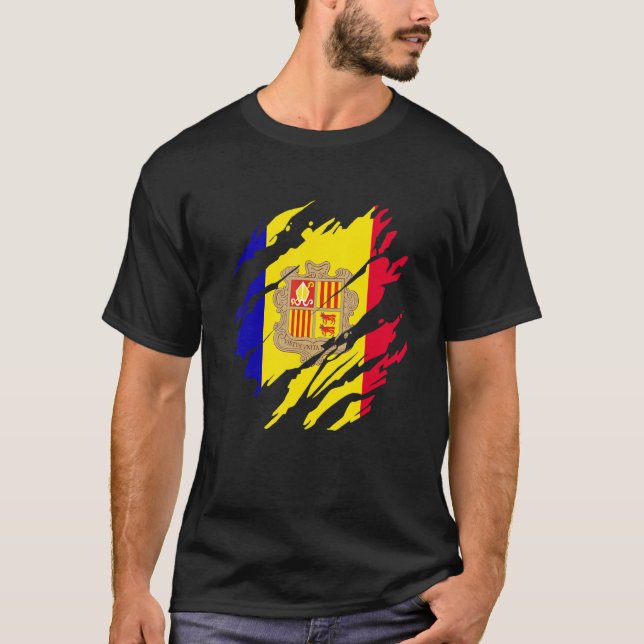 Andorra Flagga Andorra T Shirt (Framsida)