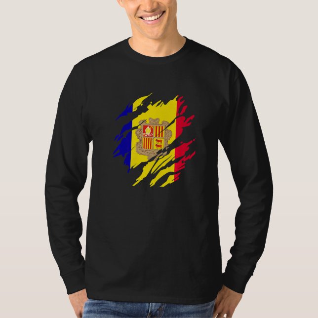 Andorra Flagga Andorra T Shirt (Framsida)