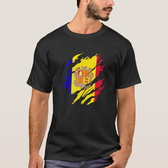 Andorra Flagga Andorra T Shirt (Framsida)